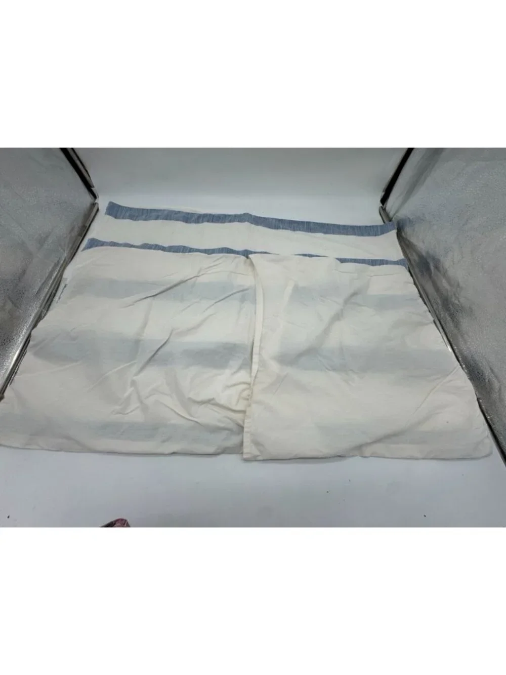 Lot Of 2 Threshold Blue & White Striped Pillow Shams Cotton Blend Bedding